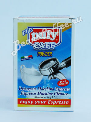 Средство для чистки кофемашин эспрессо PULY CAFF POWDER Plus, порошок, 10 пакетов по 20 гр.