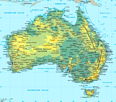 Австралия - подробная карта