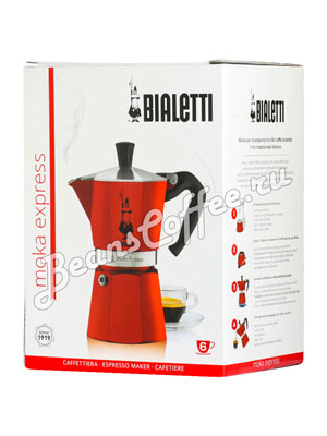 Гейзерная кофеварка Bialetti Moka Express Moka Red 6 порции 240 мл 4943